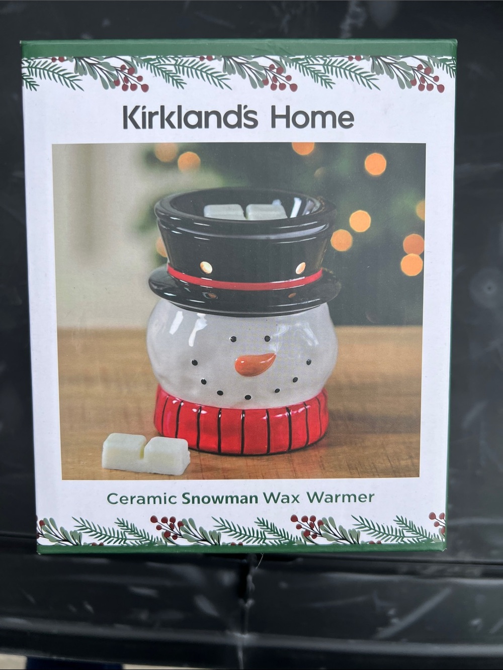 Kirkland's Home Ceramic Snowman Wax Warmer - White, Black, Red